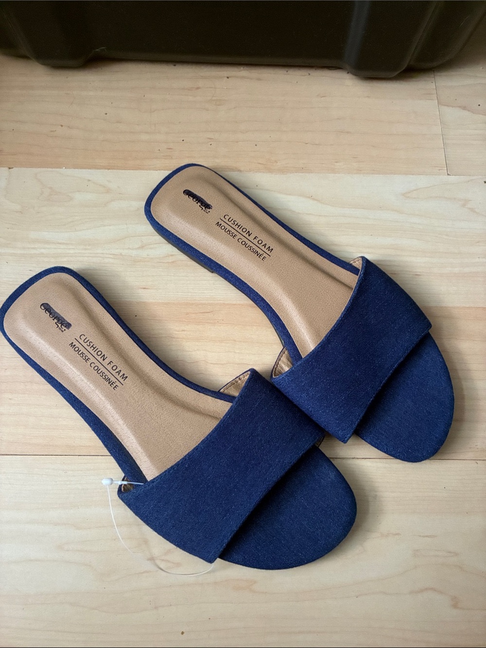 George Navy Blue Slide Sandals